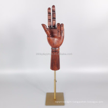 DL1143 Brownish red color flexible display hand female mannequin wooden hand Wood Articulated Hand on sale